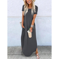 Kaylee | Casual Letnia Sukienka Maxi z Okrągłym Dekoltem