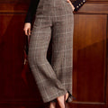 Lydia | Dopasowane Spodnie w Kratę