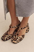 Londyn | Stylowe Koturny w Cętkowanym Wzorze