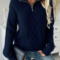 Clementine | Teksturowany sweter z pół-zamkiem