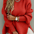 Evangeline | Teksturowany sweter o kroju high-low