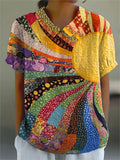 Maine | Elegancka Koszula Patchwork w Słońce