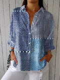 Martha | Klasyczna Bluzka Ocean Patchwork