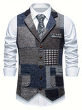 Trevor | Kamizelka Patchwork z Wzorem Herringbone
