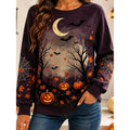Rosalyn | Halloweenowy Sweter z Dynią w Blasku Księżyca