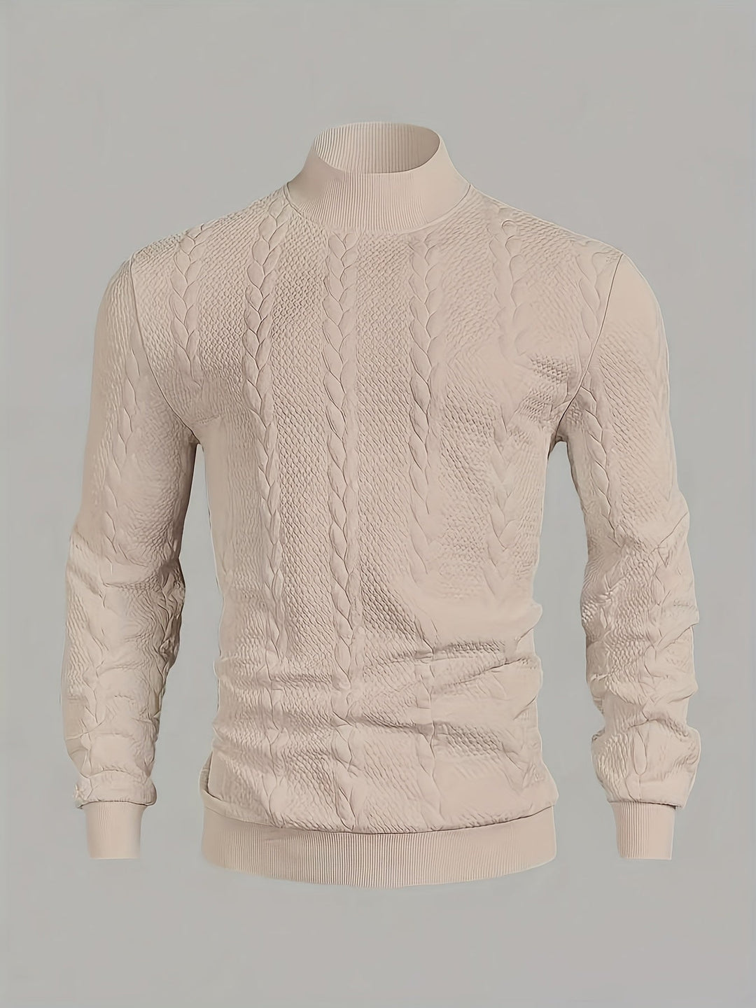 Merritt | Teksturowany Sweter z Wysokim Kołnierzem