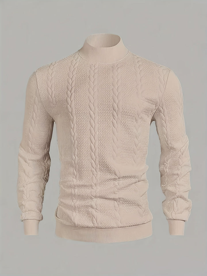 Merritt | Teksturowany Sweter z Wysokim Kołnierzem