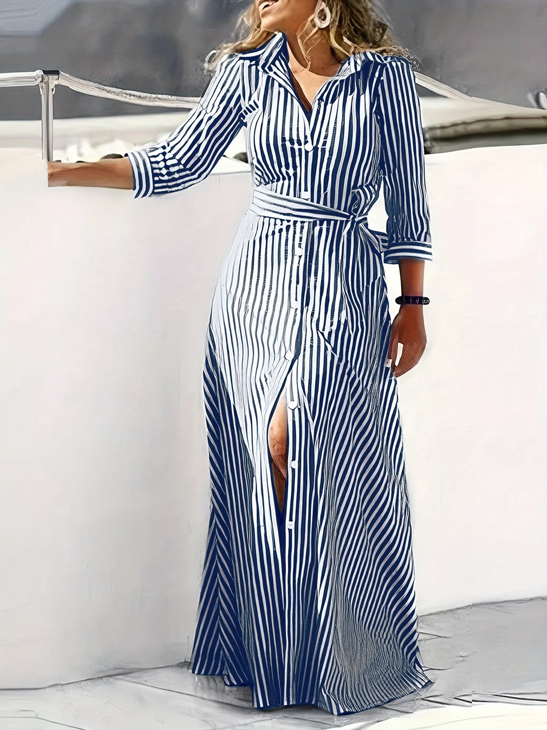Meredith | Sukienka maxi z paskiem