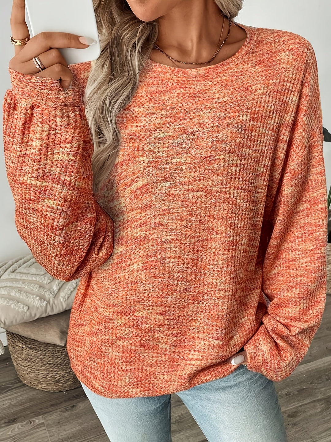 Katrina | Luźny Sweter Waflowy