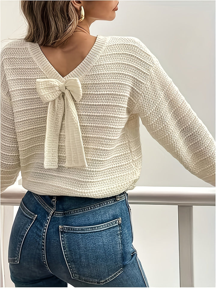 Imogen | Sweter z Wstążkowym Detalem