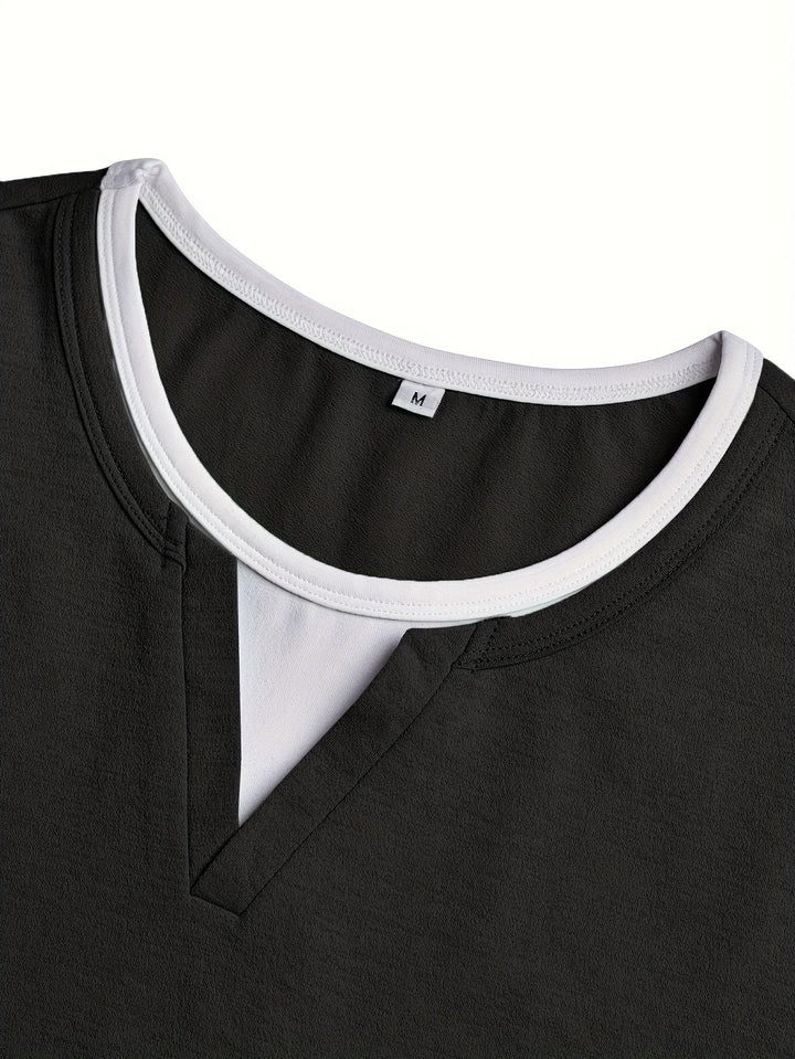 Nathan | Elegancka koszula Henley z dekoltem w kształcie litery V