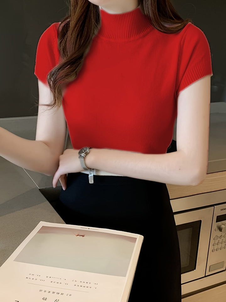 Della | Wyrafinowany Top z Mock-Neck