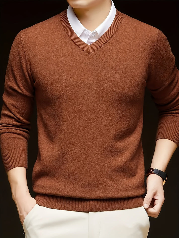 Hugh | Elegancki sweter w serek