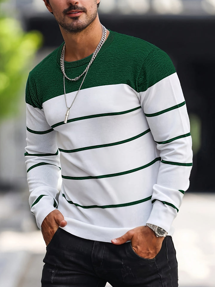 Henry | Sweter z dekoltem w serek w paski