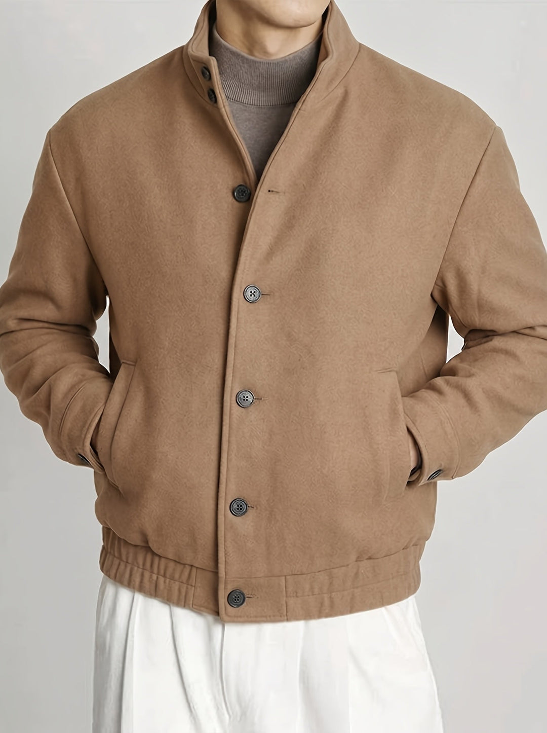 Everett Blake | Elegancka kurtka bomber z guzikami z przodu