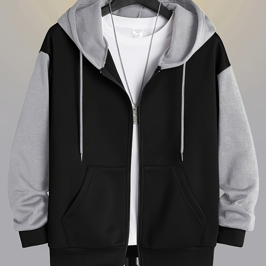 Cedric | Kolorowy Blokowany Hoodie na Zamek