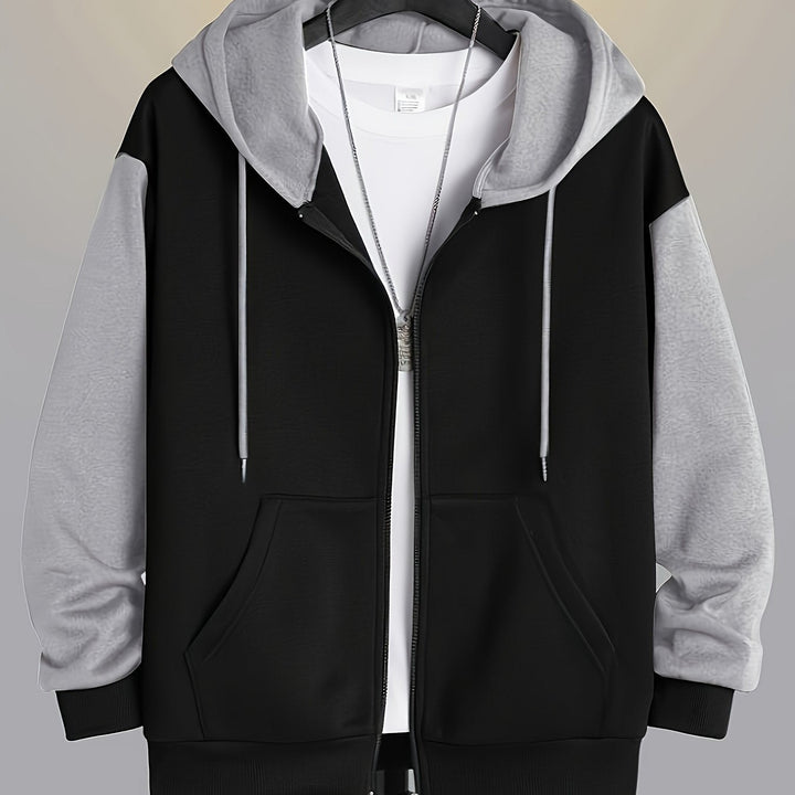 Cedric | Kolorowy Blokowany Hoodie na Zamek