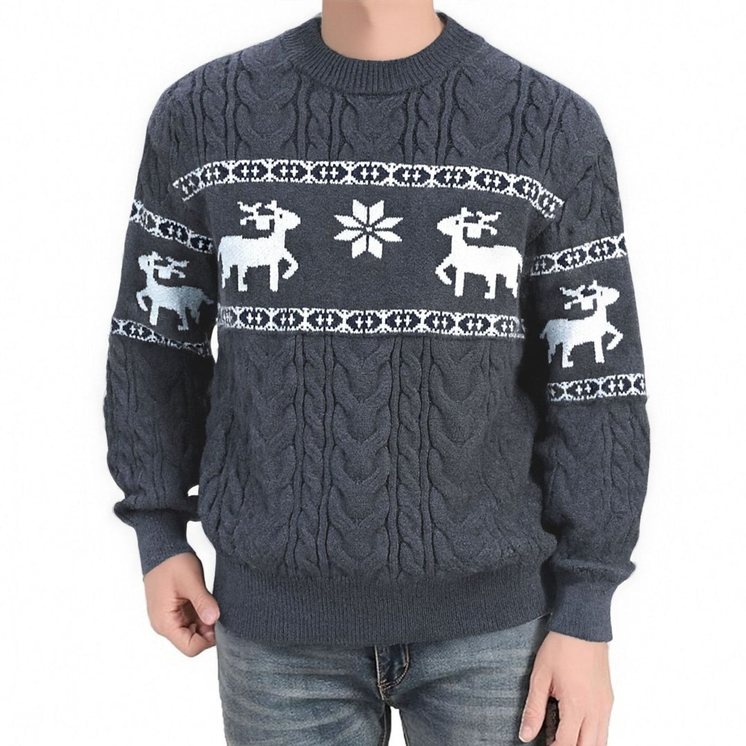 Męski sweter świąteczny z reniferem