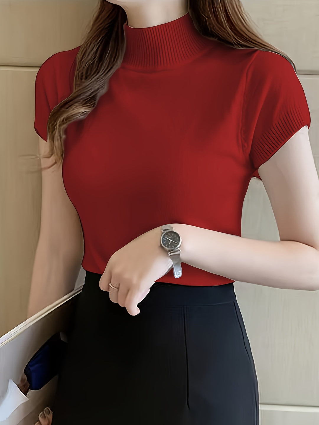 Della | Wyrafinowany Top z Mock-Neck