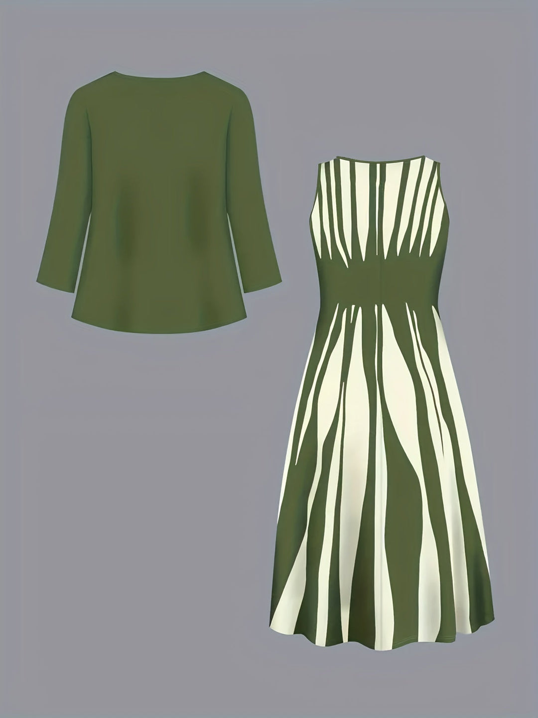 Ivy | Elegancki Zestaw Sukienkowy z Dwu Części