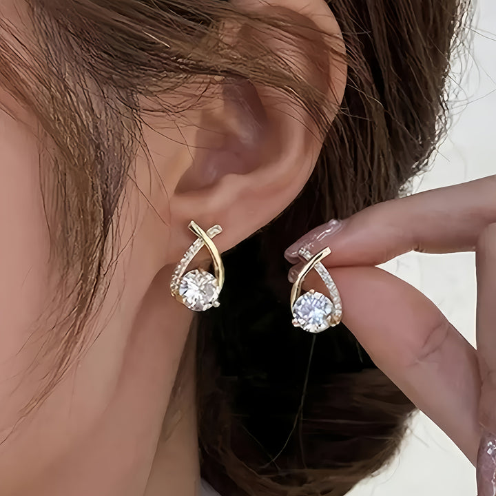 Cheryl | Stylowe kolczyki wkręty z cyrkonią