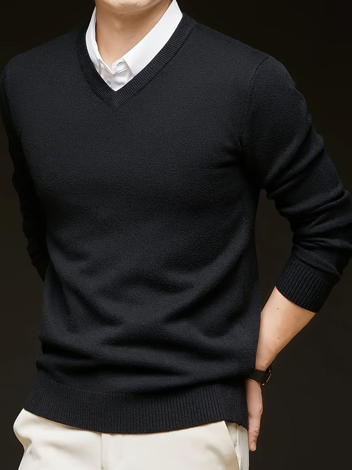 Hugh | Elegancki sweter w serek