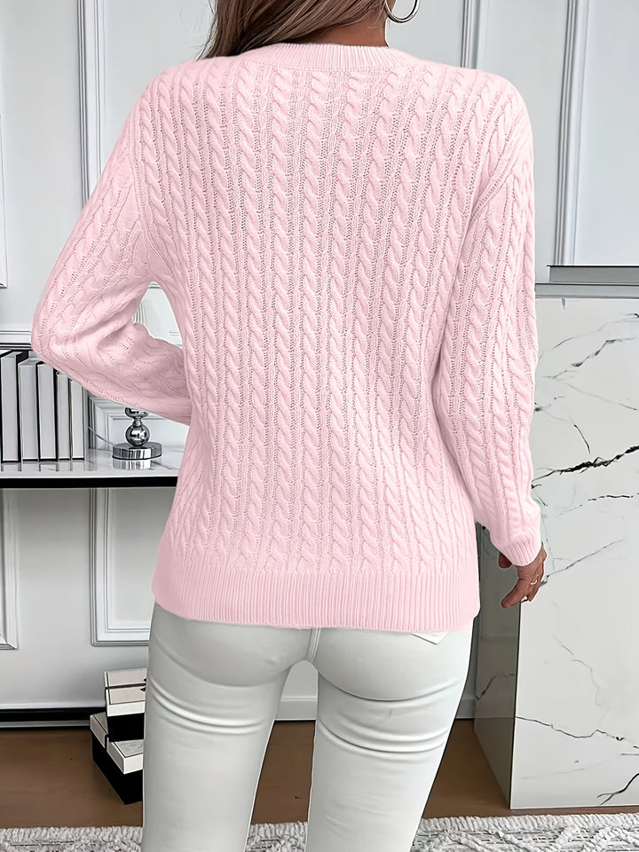 Faye | Sweter z okrągłym dekoltem w splot kablowy