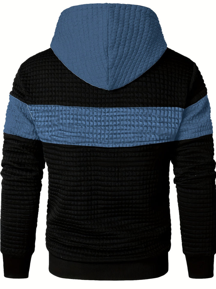 Hayes | Teksturowana bluza z kapturem w kolorze blokowym