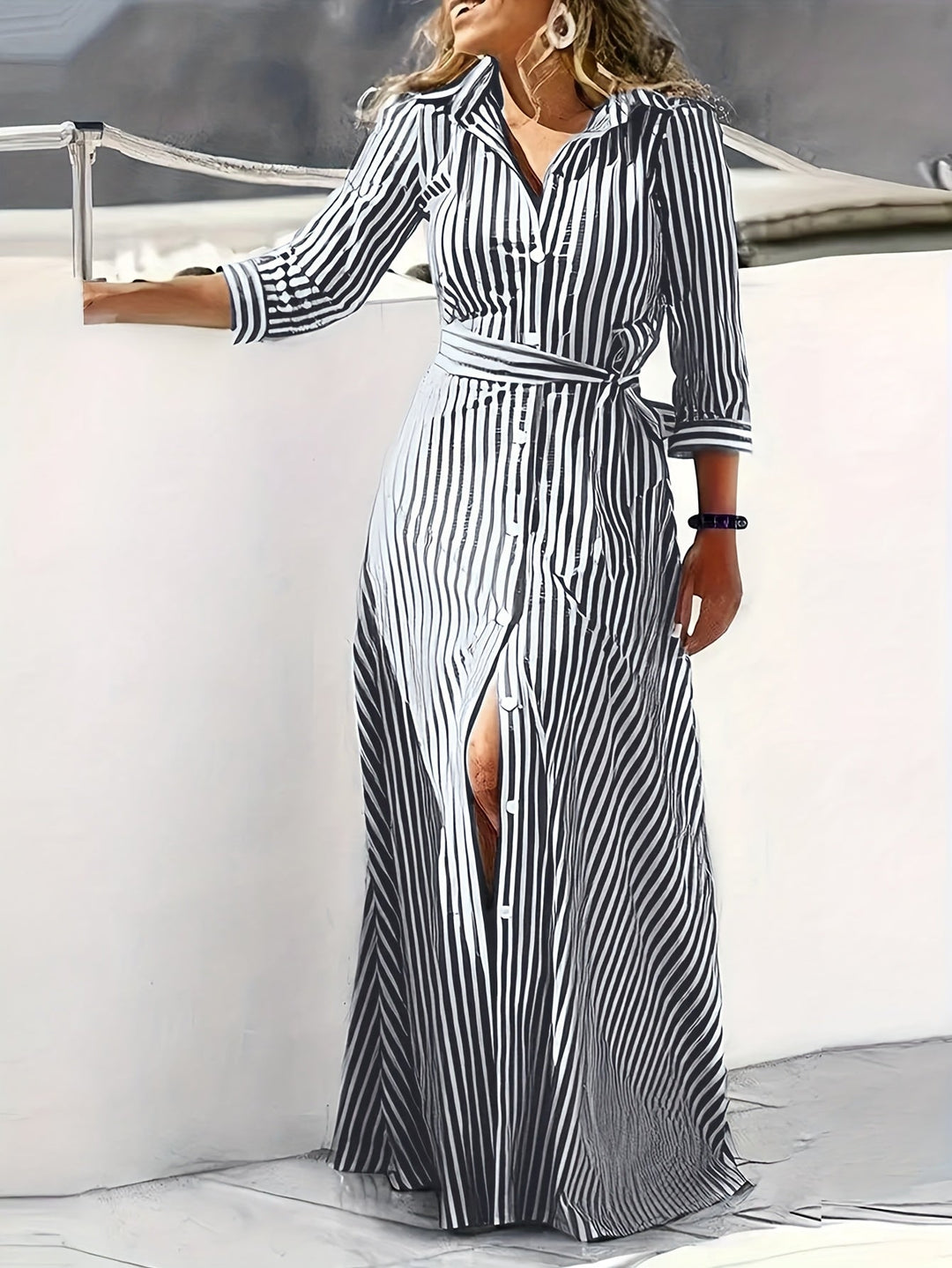 Meredith | Sukienka maxi z paskiem