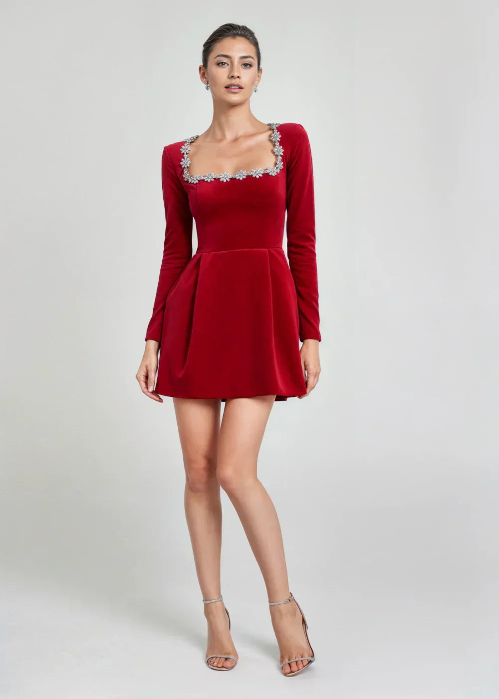 Brielle | Elegancka Mini Sukienka z Aksamit