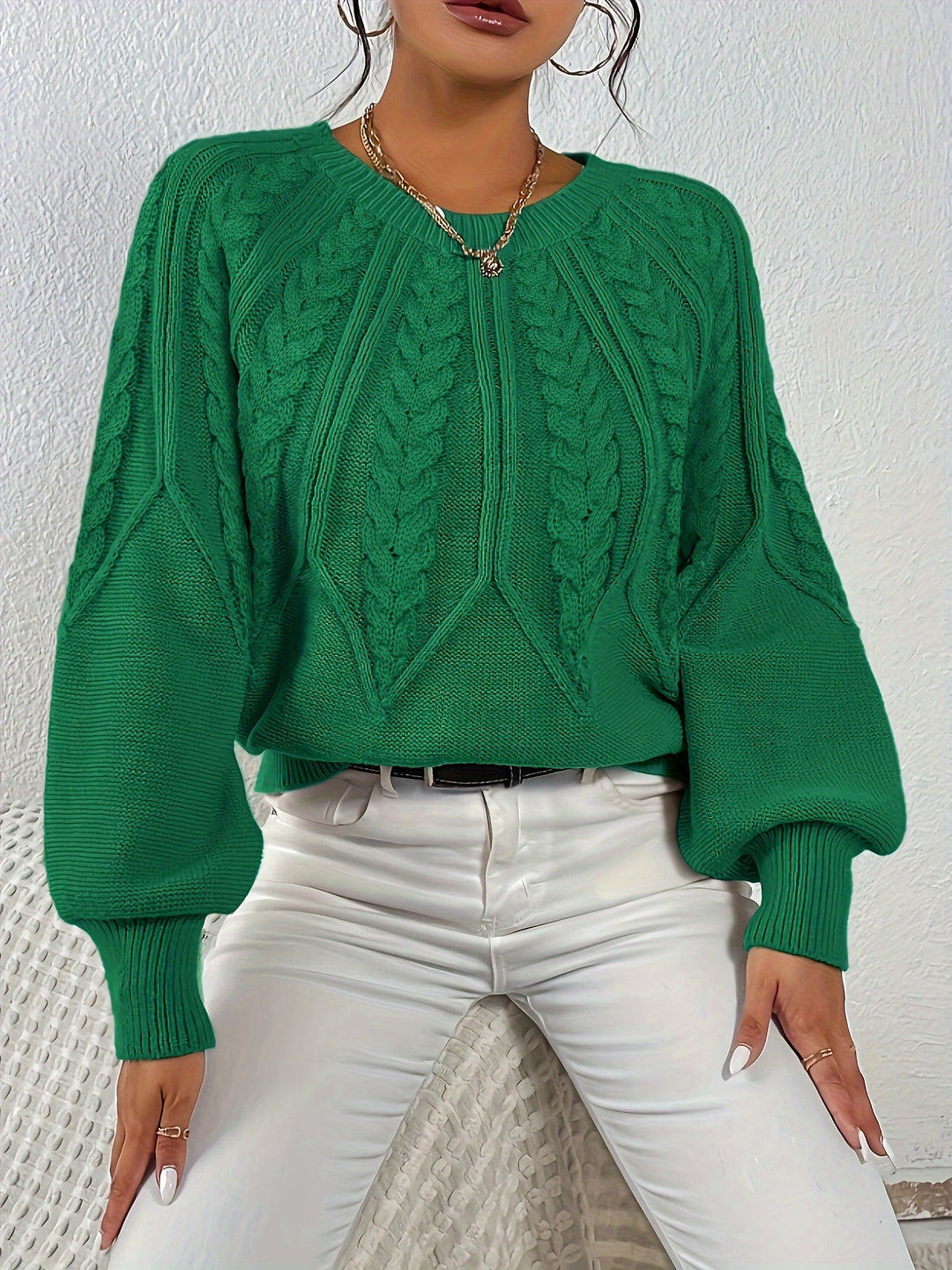 Eleanor | Luźny sweter w warkocze