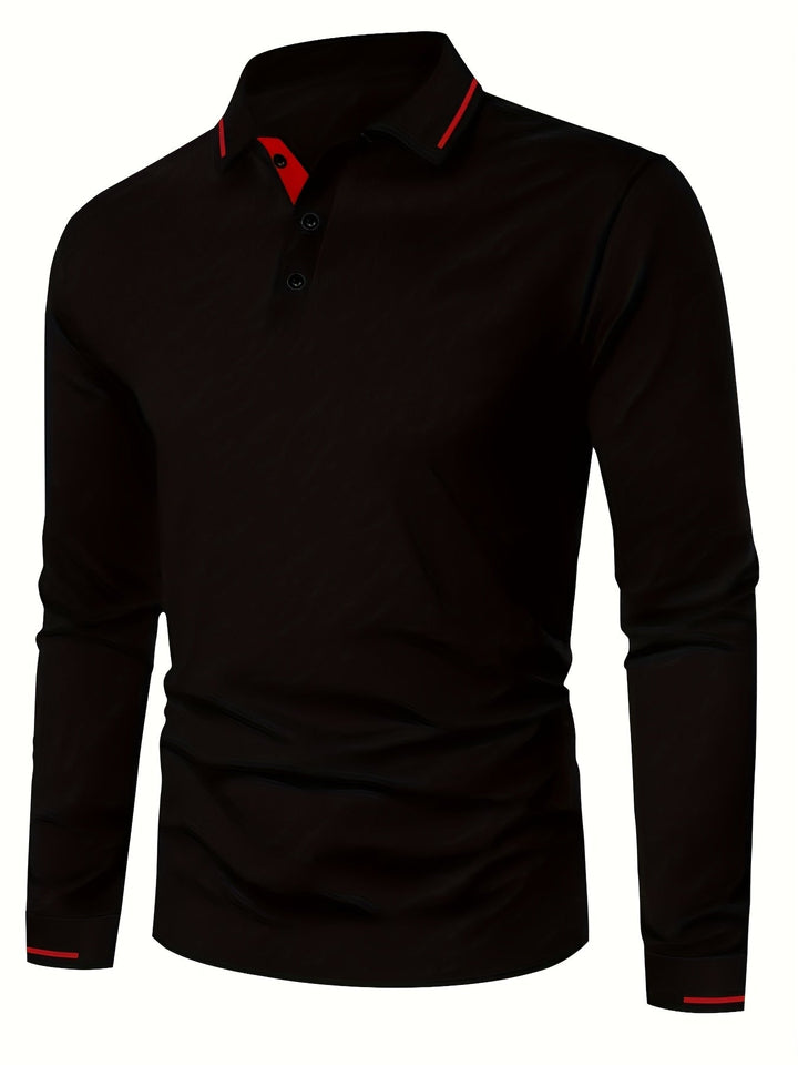 Dalton | Elegancka Koszula Polo z Długim Rękawem
