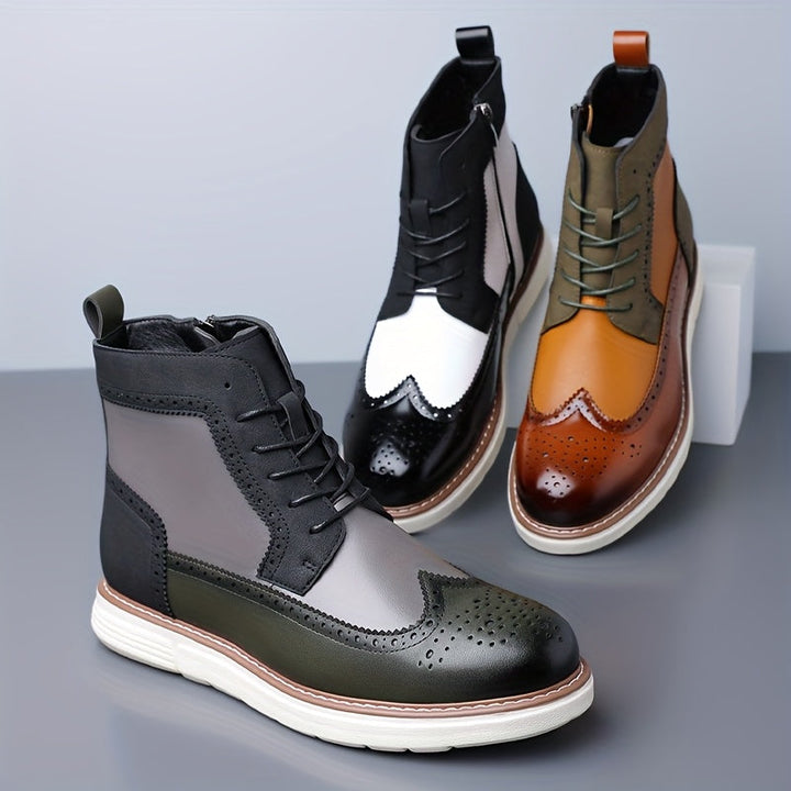 Lawrence | Eleganckie Botki Wingtip na Kostkę