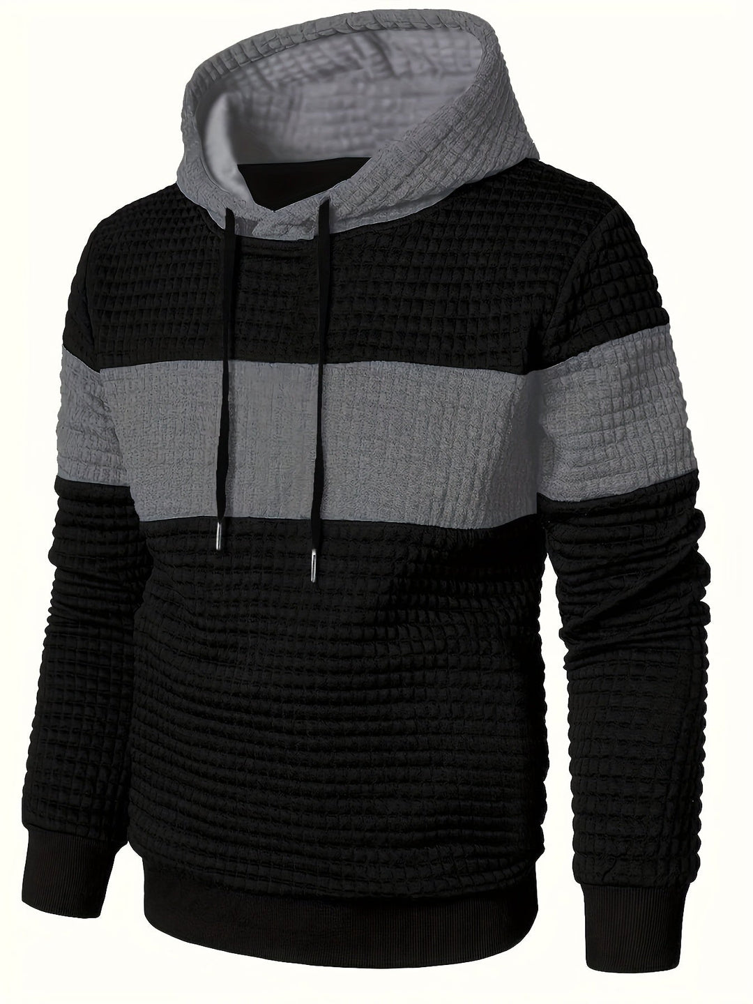 Hayes | Teksturowana bluza z kapturem w kolorze blokowym