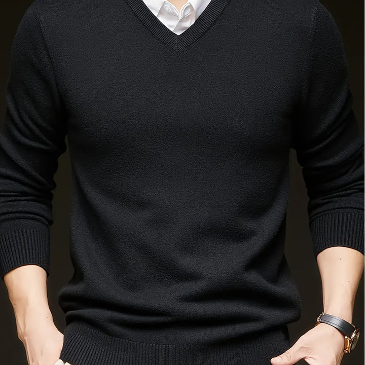 Hugh | Elegancki sweter w serek