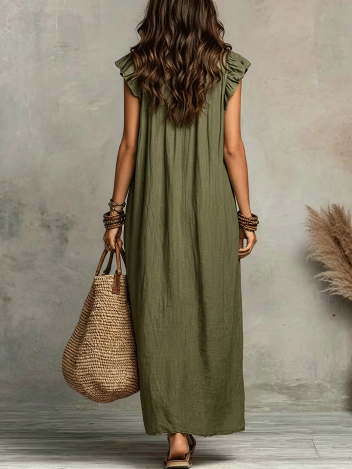 Marisol | Boho Maxi Sukienka z Falbanami