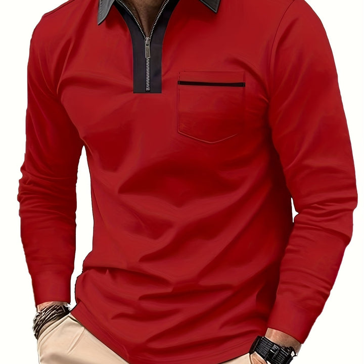 Curtis | Elegancka koszulka polo z zamkiem przy kołnierzu