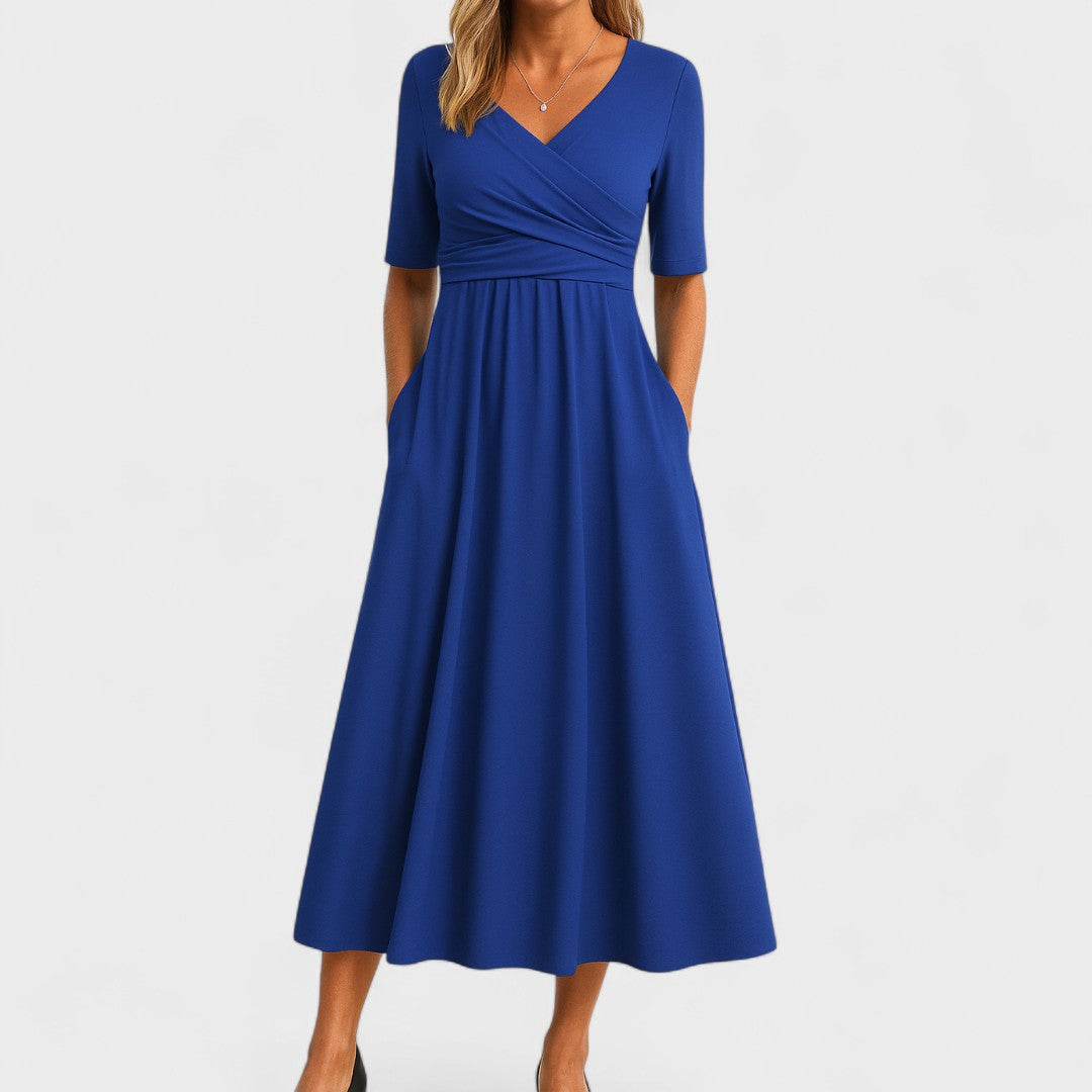 Maddison | Elegancka Midi Sukienka z Plisami