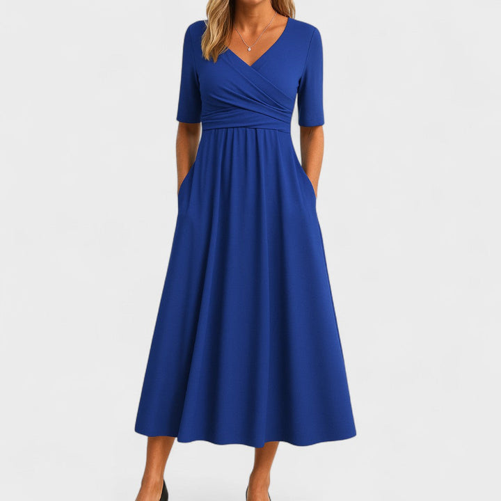 Maddison | Elegancka Midi Sukienka z Plisami