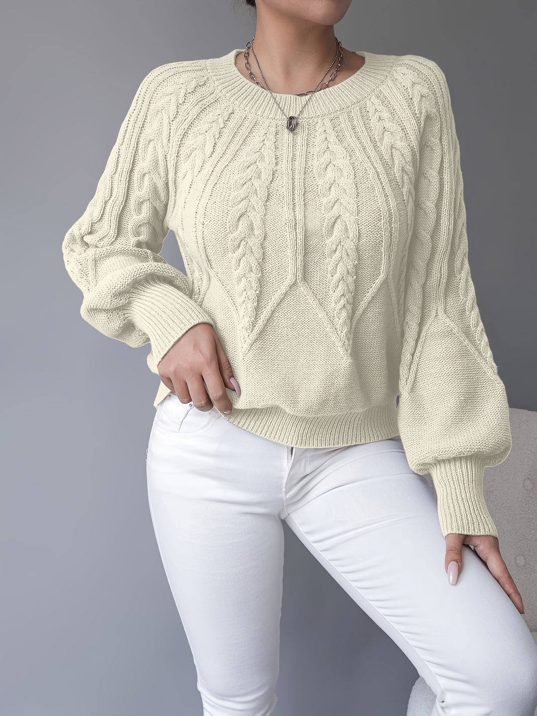 Elsie | Sweter z Warkoczykiem