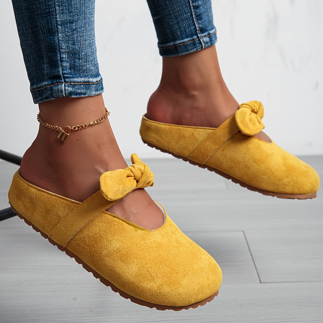 Whitney | Miękkie Klapki Slip-On z Kokardą