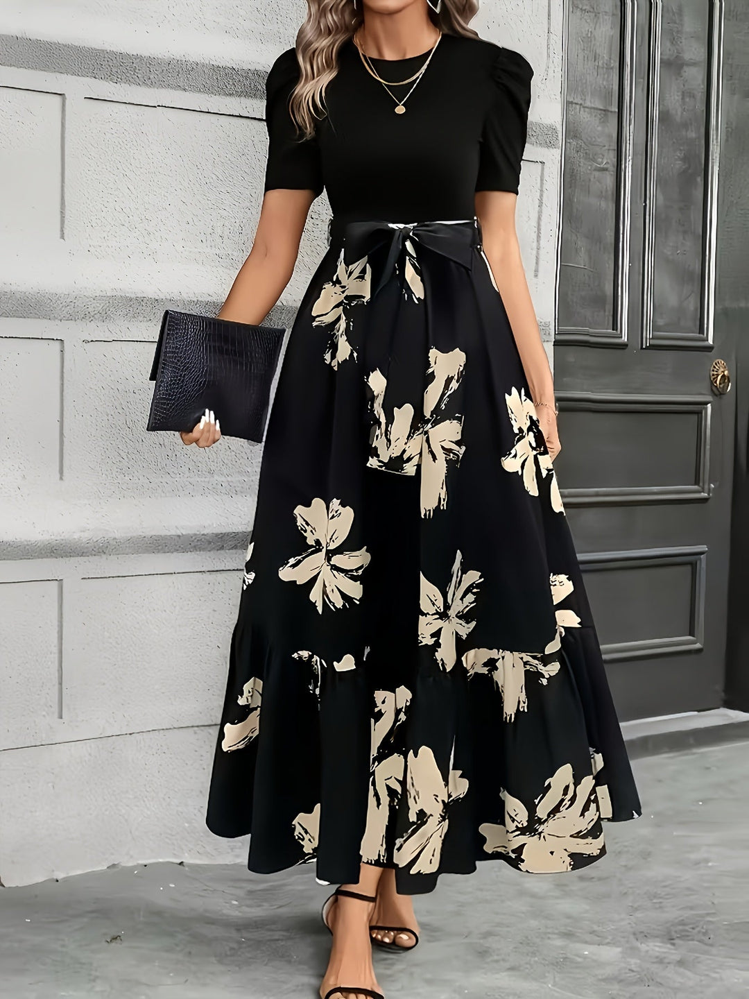 Felicity | Maxi Sukienka z Puff-Sleeve
