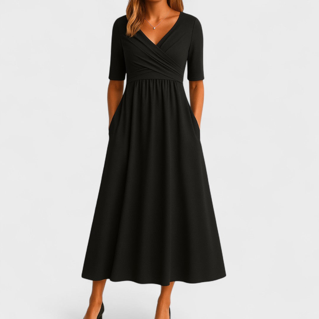 Maddison | Elegancka Midi Sukienka z Plisami