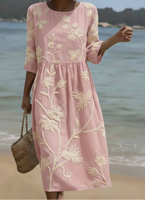 Brianna | Elegancka Sukienka Midi w Kwiaty