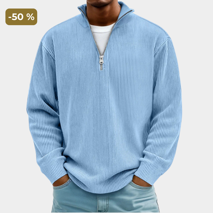 Chase | Stylowy Sweter z Zippem i Wysokim Kołnierzem