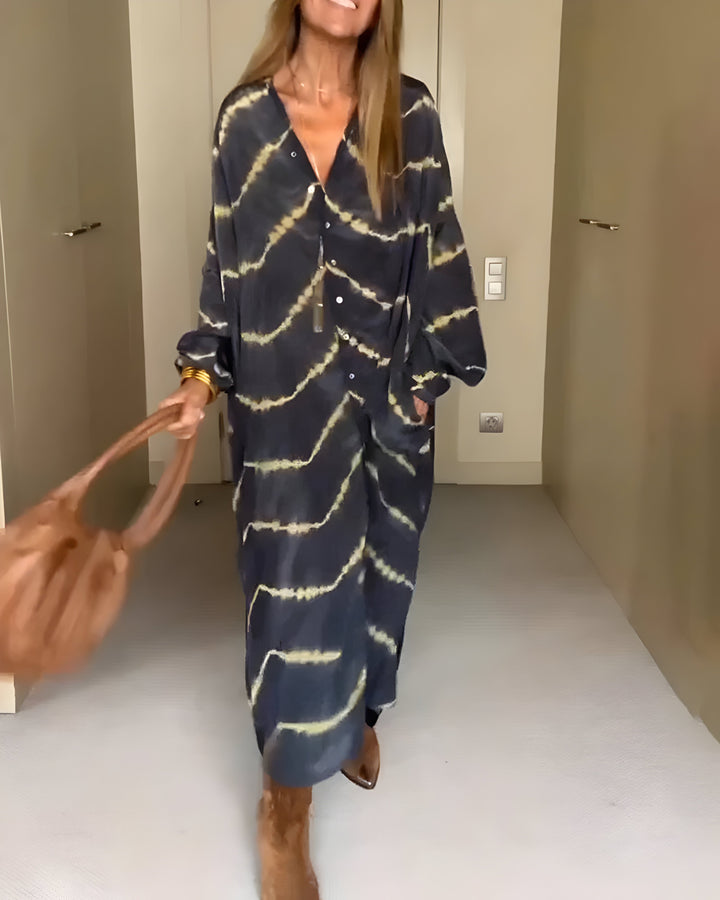 Julia | Klasyczna Boho Sukienka z Dekoltem w Serek