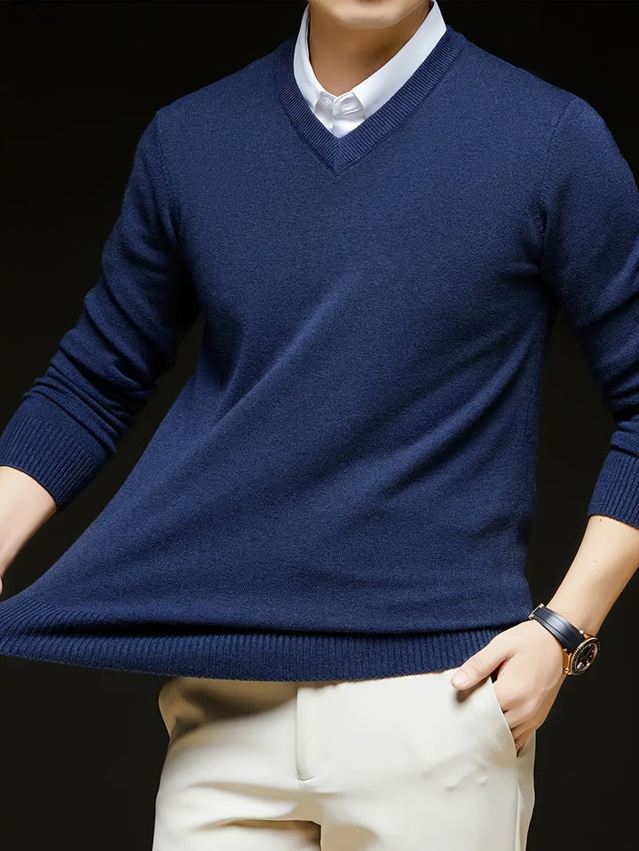 Hugh | Elegancki sweter w serek