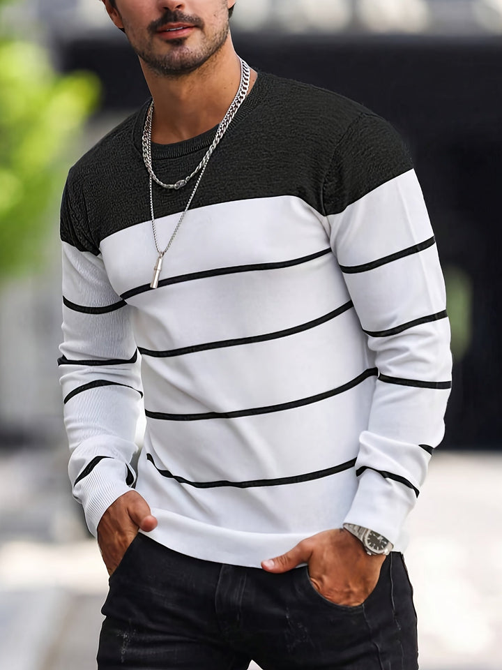 Henry | Sweter z dekoltem w serek w paski
