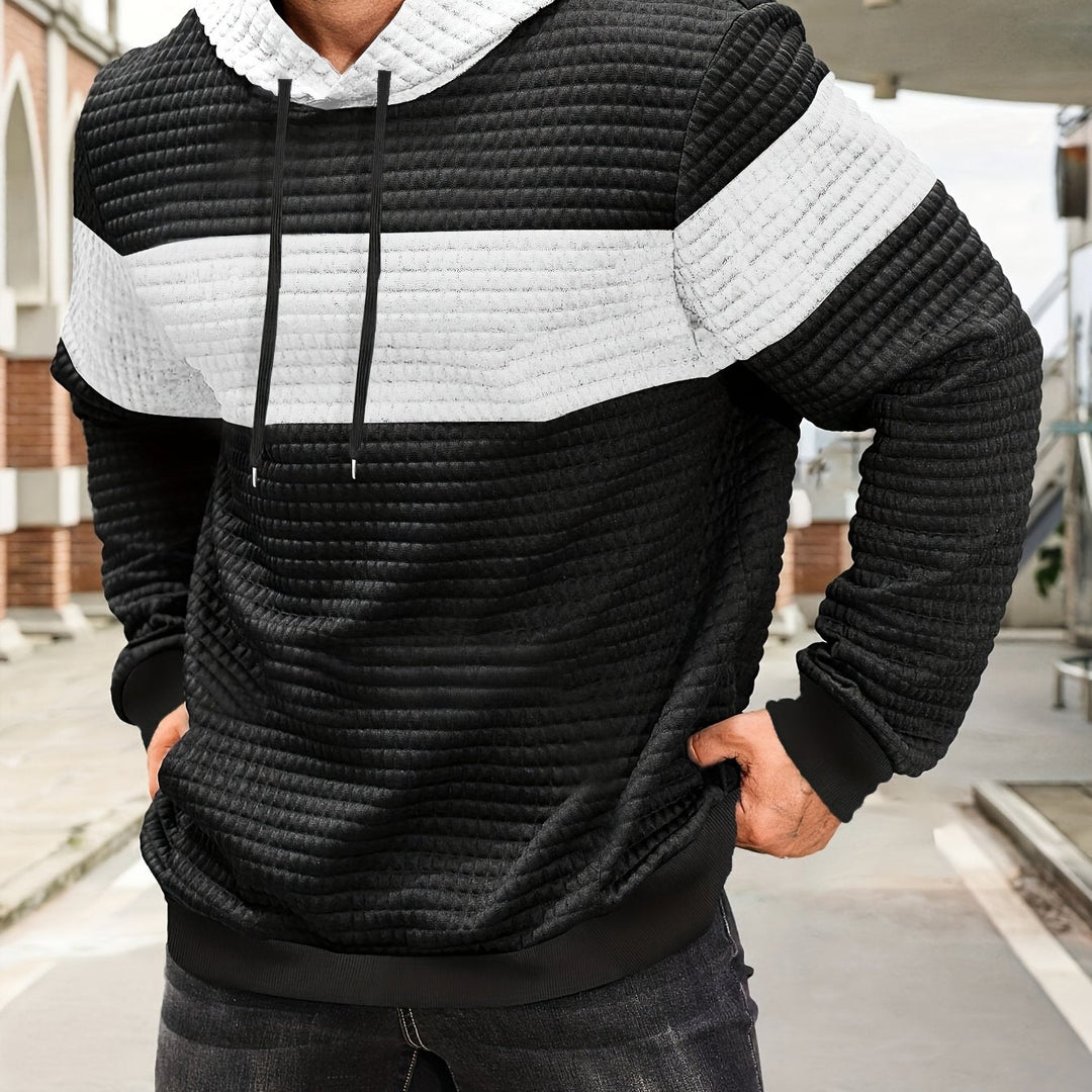 Hayes | Teksturowana bluza z kapturem w kolorze blokowym