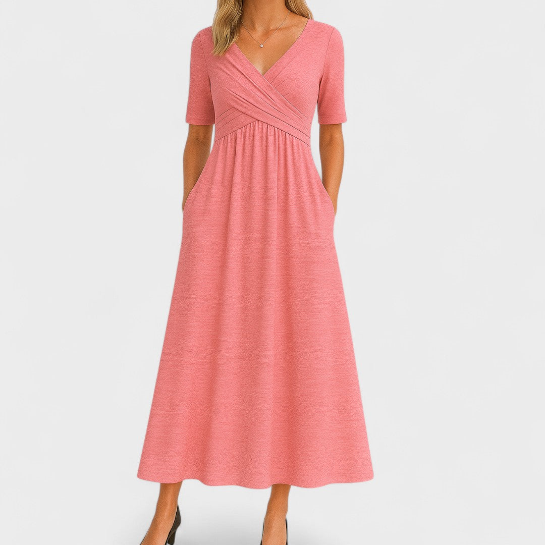 Maddison | Elegancka Midi Sukienka z Plisami